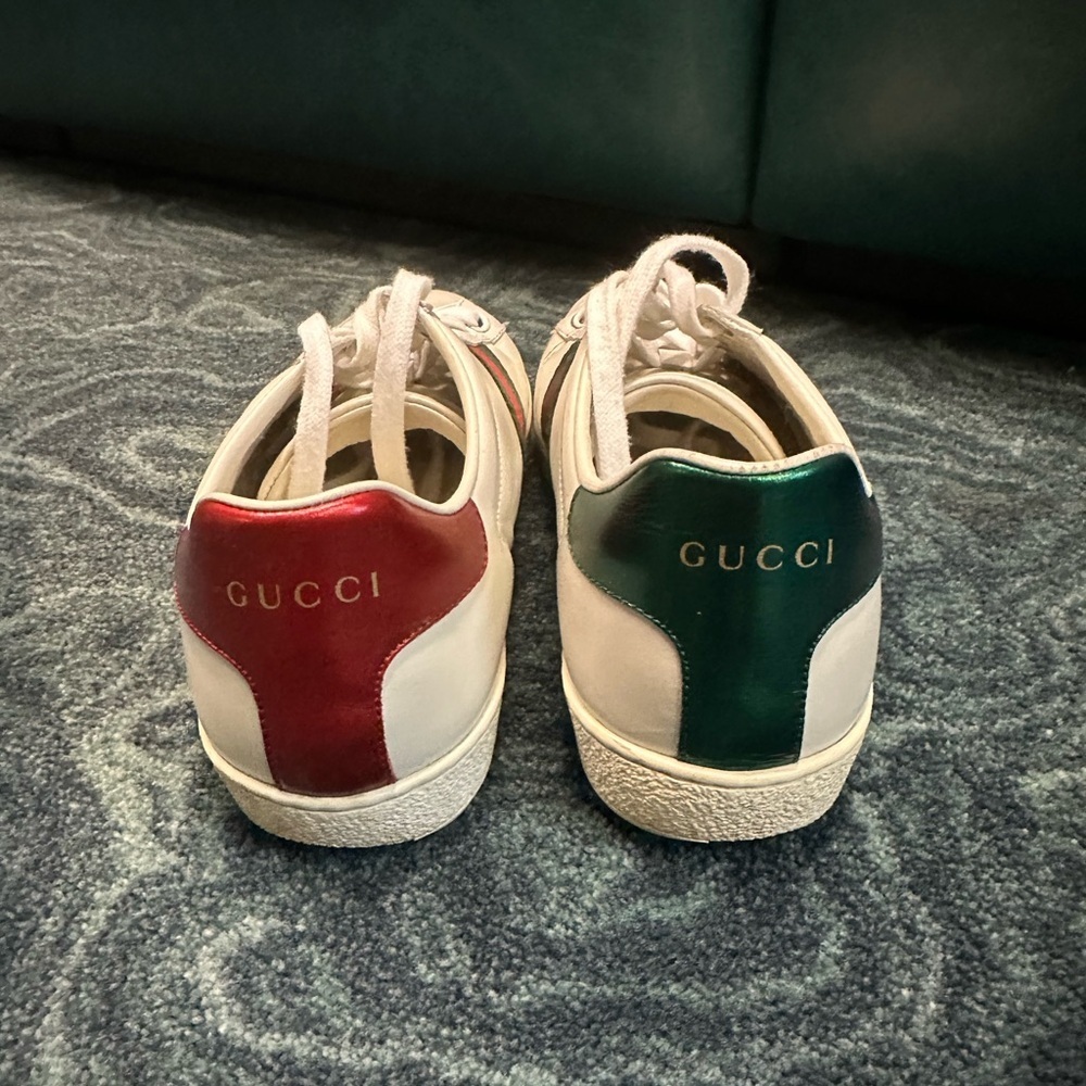 Gucci White Sneakers with Red and Green Stripes size EU 42 (USA 10 - Picture 3 of 7